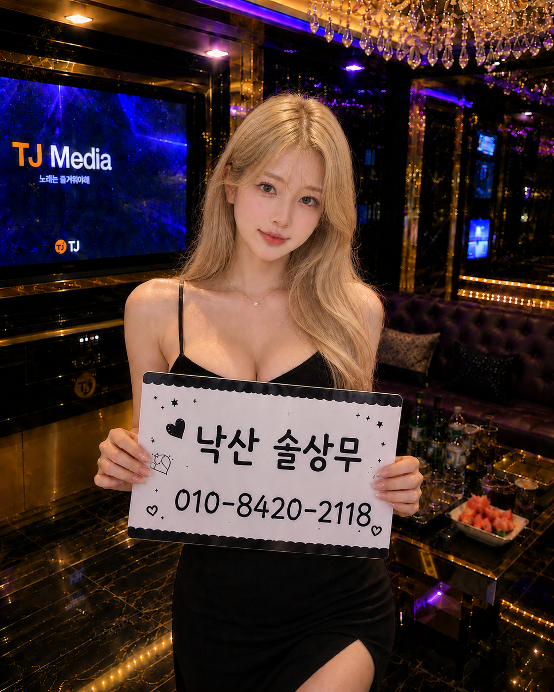 낙산 술상무 연락처가 적힌 매장 홍보 사진
